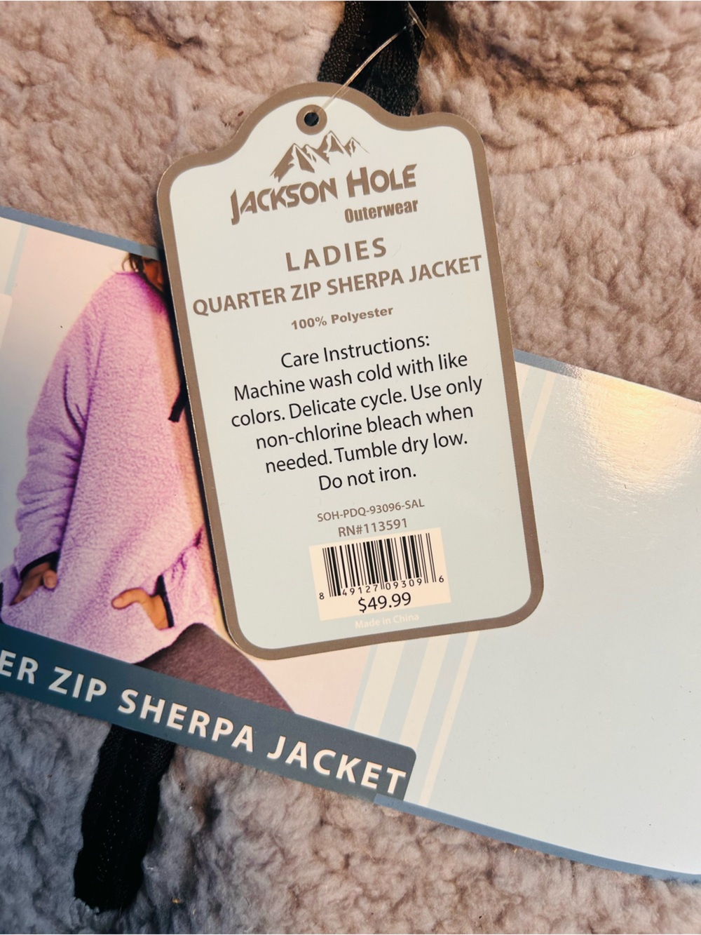 NWT Jackson hole quarterzip sherpa pullover size large - Picture 2 of 3